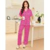 imageEkouaer Satin Pajamas Set for Women Silk Button Down Sleepwear Short Sleeve Loungewear 2 Pieces NightwearRose Leopard