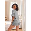 imageEkouaer Womens Waffle Knit Two Piece Lounge Set Soft Matching Outfits for Daily Wear Casual Shorts Set with PocketLight Gray