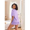imageEkouaer Womens Waffle Knit Two Piece Lounge Set Soft Matching Outfits for Daily Wear Casual Shorts Set with PocketLilac