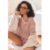 imageEkouaer Womens Waffle Knit Two Piece Lounge Set Soft Matching Outfits for Daily Wear Casual Shorts Set with PocketLotus Root Starch
