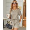 imageEkouaer Womens Waffle Knit Two Piece Lounge Set Soft Matching Outfits for Daily Wear Casual Shorts Set with PocketMoon Gray