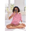 imageEkouaer Womens Waffle Knit Two Piece Lounge Set Soft Matching Outfits for Daily Wear Casual Shorts Set with PocketPink Leopard Print