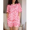 imageEkouaer Womens Waffle Knit Two Piece Lounge Set Soft Matching Outfits for Daily Wear Casual Shorts Set with PocketPink Leopard Print