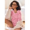 imageEkouaer Womens Waffle Knit Two Piece Lounge Set Soft Matching Outfits for Daily Wear Casual Shorts Set with PocketPink Leopard Print