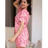 imageEkouaer Womens Waffle Knit Two Piece Lounge Set Soft Matching Outfits for Daily Wear Casual Shorts Set with PocketPink Leopard Print
