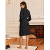 imageEkouaer Robes for Women Waffle Knit Bathrobe Lightweight Kimono Robe Knee Length Loungewear with PocketsBlack