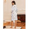 imageEkouaer Robes for Women Waffle Knit Bathrobe Lightweight Kimono Robe Knee Length Loungewear with PocketsFloral White