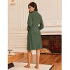 imageEkouaer Robes for Women Waffle Knit Bathrobe Lightweight Kimono Robe Knee Length Loungewear with PocketsGreen