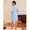 imageEkouaer Robes for Women Waffle Knit Bathrobe Lightweight Kimono Robe Knee Length Loungewear with PocketsLight Blue