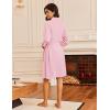 imageEkouaer Robes for Women Waffle Knit Bathrobe Lightweight Kimono Robe Knee Length Loungewear with PocketsPink