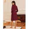imageEkouaer Robes for Women Waffle Knit Bathrobe Lightweight Kimono Robe Knee Length Loungewear with PocketsWine Red