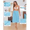 imageEkouaer Womens Plush Towel Wrap Soft Lightweight Shower Wrap Absorbent Spa Body Wrap Bath Robe with Velcro SLBlue