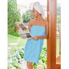imageEkouaer Womens Plush Towel Wrap Soft Lightweight Shower Wrap Absorbent Spa Body Wrap Bath Robe with Velcro SLBlue