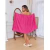 imageEkouaer Womens Plush Towel Wrap Soft Lightweight Shower Wrap Absorbent Spa Body Wrap Bath Robe with Velcro SLHot Pink