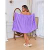 imageEkouaer Womens Plush Towel Wrap Soft Lightweight Shower Wrap Absorbent Spa Body Wrap Bath Robe with Velcro SLLavender