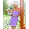 imageEkouaer Womens Plush Towel Wrap Soft Lightweight Shower Wrap Absorbent Spa Body Wrap Bath Robe with Velcro SLLavender