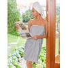 imageEkouaer Womens Plush Towel Wrap Soft Lightweight Shower Wrap Absorbent Spa Body Wrap Bath Robe with Velcro SLLight Gray