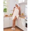 imageEkouaer Womens Plush Towel Wrap Soft Lightweight Shower Wrap Absorbent Spa Body Wrap Bath Robe with Velcro SLWhite