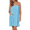 imageEkouaer Womens Plush Towel Wrap Soft Lightweight Shower Wrap Absorbent Spa Body Wrap Bath Robe with Velcro SLBlue