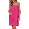 imageEkouaer Womens Plush Towel Wrap Soft Lightweight Shower Wrap Absorbent Spa Body Wrap Bath Robe with Velcro SLHot Pink