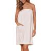 imageEkouaer Womens Plush Towel Wrap Soft Lightweight Shower Wrap Absorbent Spa Body Wrap Bath Robe with Velcro SLWhite