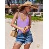 imageEkouaer One Piece Swimsuits Women Bathing Suit V Neck Swimwear Tummy Control Monokini Cross Backless Swimming SuitsLight Purple