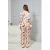 imageEkouaer Silk Pajamas for Women Long Sleeve Satin Pajama Set Striped Leopard Print Pj Sets Button Down Loungewear SleepwearChampagne Fruit and Puppy