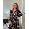 imageEkouaer Silk Pajamas for Women Long Sleeve Satin Pajama Set Striped Leopard Print Pj Sets Button Down Loungewear SleepwearConstellations and Mermaid