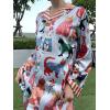 imageEkouaer Silk Pajamas for Women Long Sleeve Satin Pajama Set Striped Leopard Print Pj Sets Button Down Loungewear SleepwearDifferent Jumper Cats