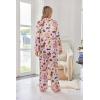 imageEkouaer Silk Pajamas for Women Long Sleeve Satin Pajama Set Striped Leopard Print Pj Sets Button Down Loungewear SleepwearPink Fruit Puppypineapplegrape and Banana