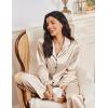 imageEkouaer Womens Pajama Sets Satin Silk Pjs Classic Button Down Sleepwear Soft Long Sleeve Lounge SetsChampagne