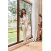 imageEkouaer Womens Pajama Sets Satin Silk Pjs Classic Button Down Sleepwear Soft Long Sleeve Lounge SetsChampagne