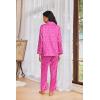 imageEkouaer Womens Pajama Sets Satin Silk Pjs Classic Button Down Sleepwear Soft Long Sleeve Lounge SetsHot Pink Leopard