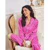 imageEkouaer Womens Pajama Sets Satin Silk Pjs Classic Button Down Sleepwear Soft Long Sleeve Lounge SetsHot Pink Leopard
