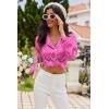 imageEkouaer Womens Pajama Sets Satin Silk Pjs Classic Button Down Sleepwear Soft Long Sleeve Lounge SetsHot Pink Leopard