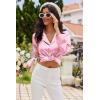 imageEkouaer Womens Pajama Sets Satin Silk Pjs Classic Button Down Sleepwear Soft Long Sleeve Lounge SetsPink Striped