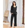 imageEkouaer Pajamas for Women Set Long Sleeve 2 Piece Lounge Sets V Neck Matching Pjs Soft Sleepwear Fall Winter SXXLBlack