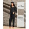 imageEkouaer Pajamas for Women Set Long Sleeve 2 Piece Lounge Sets V Neck Matching Pjs Soft Sleepwear Fall Winter SXXLBlack
