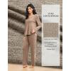 imageEkouaer Pajamas for Women Set Long Sleeve 2 Piece Lounge Sets V Neck Matching Pjs Soft Sleepwear Fall Winter SXXLBrown
