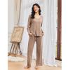 imageEkouaer Pajamas for Women Set Long Sleeve 2 Piece Lounge Sets V Neck Matching Pjs Soft Sleepwear Fall Winter SXXLBrown