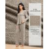 imageEkouaer Pajamas for Women Set Long Sleeve 2 Piece Lounge Sets V Neck Matching Pjs Soft Sleepwear Fall Winter SXXLKhaki