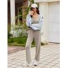imageEkouaer Pajamas for Women Set Long Sleeve 2 Piece Lounge Sets V Neck Matching Pjs Soft Sleepwear Fall Winter SXXLKhaki