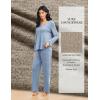 imageEkouaer Pajamas for Women Set Long Sleeve 2 Piece Lounge Sets V Neck Matching Pjs Soft Sleepwear Fall Winter SXXLLight Blue
