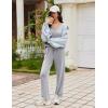 imageEkouaer Pajamas for Women Set Long Sleeve 2 Piece Lounge Sets V Neck Matching Pjs Soft Sleepwear Fall Winter SXXLLight Grey