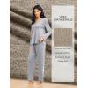 imageEkouaer Pajamas for Women Set Long Sleeve 2 Piece Lounge Sets V Neck Matching Pjs Soft Sleepwear Fall Winter SXXLLight Grey