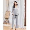 imageEkouaer Pajamas for Women Set Long Sleeve 2 Piece Lounge Sets V Neck Matching Pjs Soft Sleepwear Fall Winter SXXLLight Grey