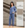 imageEkouaer Pajamas for Women Set Long Sleeve 2 Piece Lounge Sets V Neck Matching Pjs Soft Sleepwear Fall Winter SXXLNavy Blue