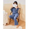 imageEkouaer Pajamas for Women Set Long Sleeve 2 Piece Lounge Sets V Neck Matching Pjs Soft Sleepwear Fall Winter SXXLNavy Blue