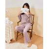 imageEkouaer Pajamas for Women Set Long Sleeve 2 Piece Lounge Sets V Neck Matching Pjs Soft Sleepwear Fall Winter SXXLPink