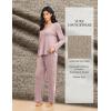 imageEkouaer Pajamas for Women Set Long Sleeve 2 Piece Lounge Sets V Neck Matching Pjs Soft Sleepwear Fall Winter SXXLPink
